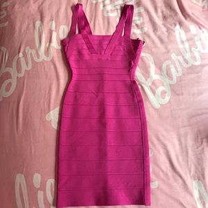 ◇◆HERVE LEGER PINK BANDAGE BODYCON DRESS◆◇
